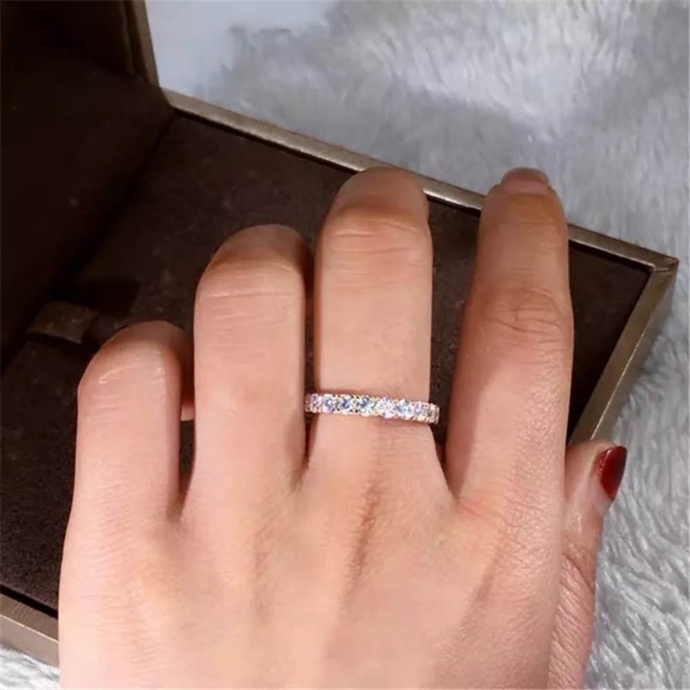 New Trendy Rose Gold Eternity Diamond Ring - Picture 4 of 4